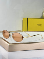 Slim Oval Metal Sunglasses