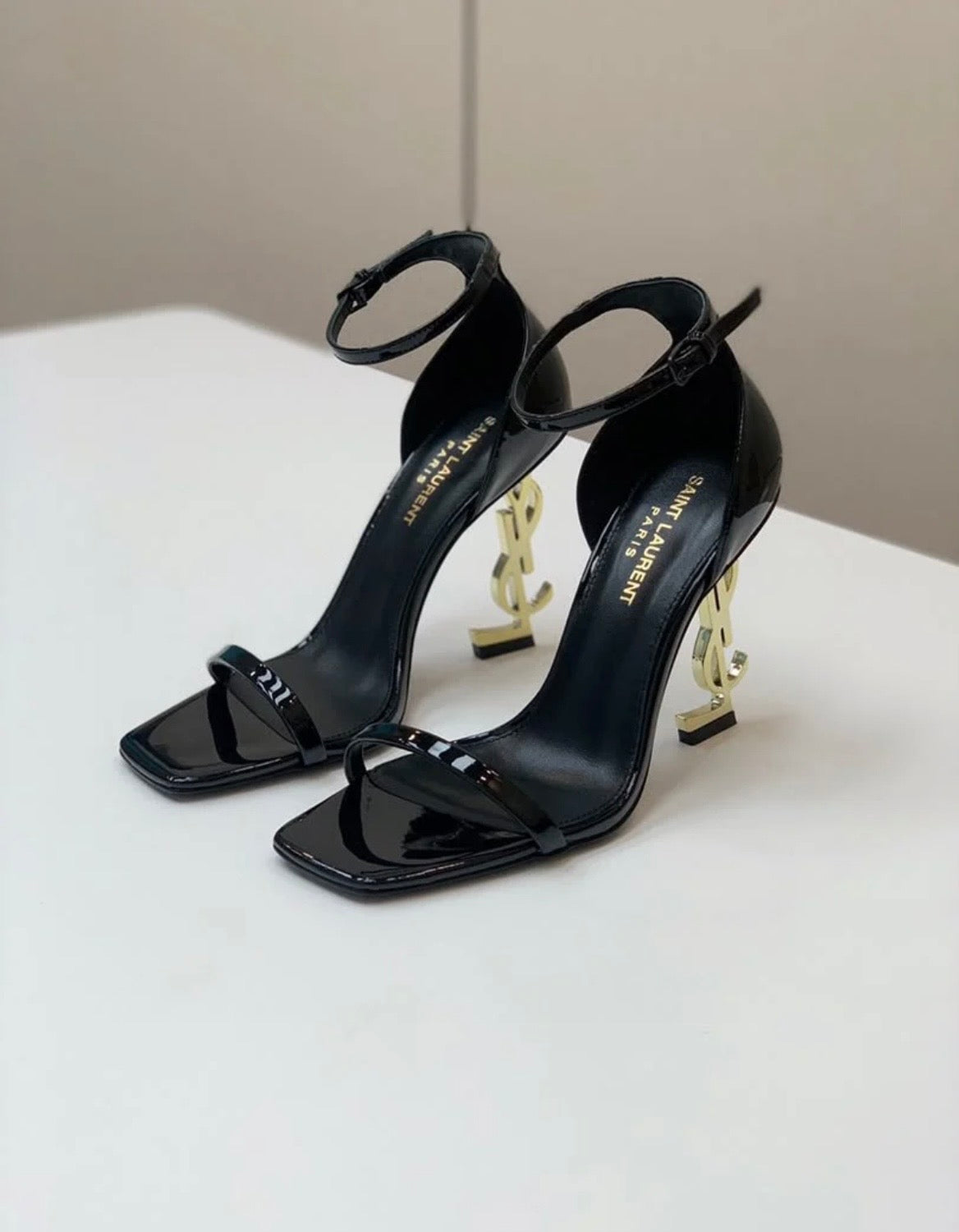 Saint Laurent Opyum 85 Patent Leather Sandals