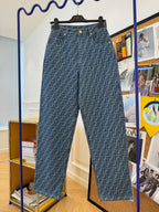 Monogram Pattern Denim Jeans